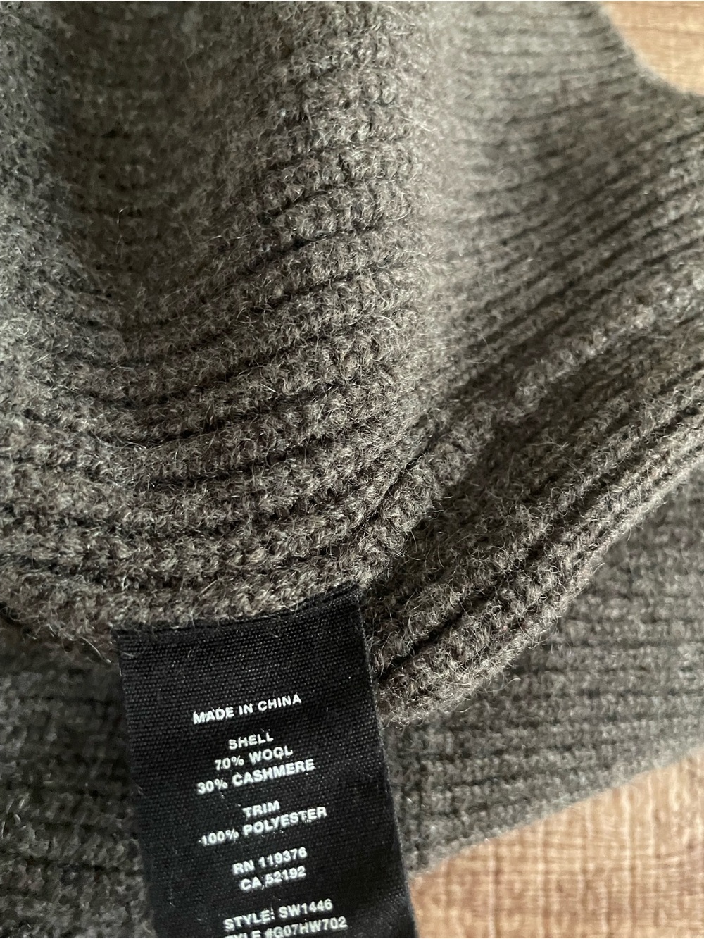 Helmut Lang Dark Brown Wool Cashmere Open Tulip Back Sweater Size XS - Picture 4 of 4